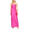 Women’s Strapless Stretch Mikado Gown(Magenta)