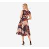 Women’s V-Neck Cap Sleeve Pleated Dress(Pink)