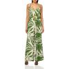 ADRIANNA PAPELL PRINTED JUMPSUIT(Green/Ivory)
