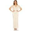 Adrianna Papell Womens Bead Surplice Blouson Gown(Soft Silk)