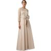 Adrianna Papell Womens Beaded Bodice Taffeta Gown(Cashmere)