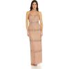 Adrianna Papell Womens Beaded Halter Column Gown(Rose Gold)