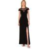 Adrianna Papell Womens Beaded Jersey Gown(Black)