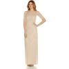 Adrianna Papell Womens Beaded Long Column Gown(Biscotti)
