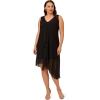 Adrianna Papell Women’s Chiffon Jersey Dress, Black