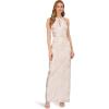 Adrianna Papell Womens Halter Foil Mesh Gown(Ivory/Silver)