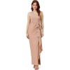 Adrianna Papell Womens Metallic Knit Cascade Gown(Ginger)