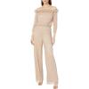 Adrianna Papell Womens Metallic Rosette Jumpsuit(Champagne Gold)