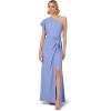Adrianna Papell Womens One-Shoulder Gown(Peri Cruise)