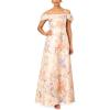Aidan Mattox Women’s Off Shoulder Pleated Bodice Gown(Bronze Multi)