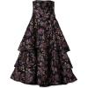 Aidan Mattox Womens Strapless Clipped Jacquard Long Gown(Black/Multi)