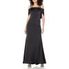 Women’s Double Strap Satin Column Gown(Black)