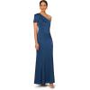 Women’s Fully Beaded One Shoulder Gown(Royal Sapphire)