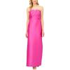 Women’s Strapless Stretch Mikado Gown(Magenta)