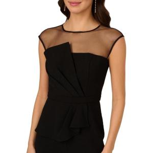 Adrianna Papell womens Knit Crepe Jumpsuit(Black)