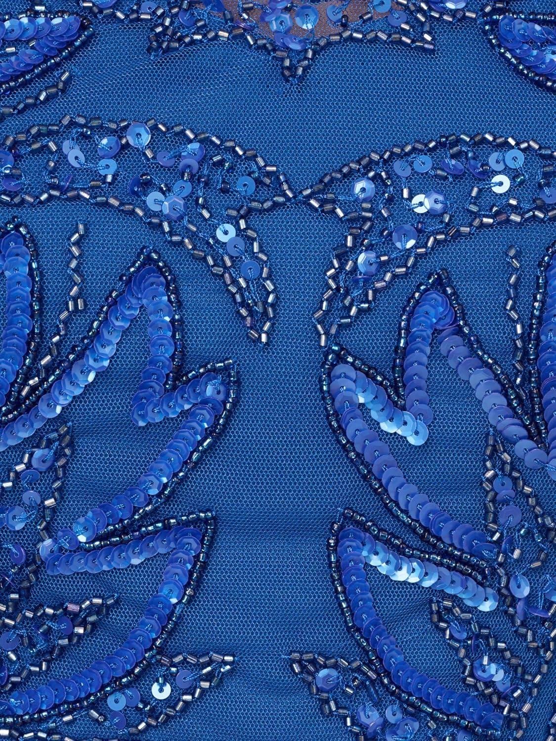 image:imageAdrianna Papell Womens Beaded Column GownBlue Horizon