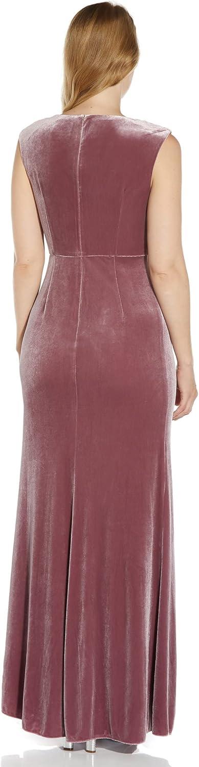 image:imageAdrianna Papell Womens Beaded Velvet Mermaid GownSpecial Occasion DressAntique Rose