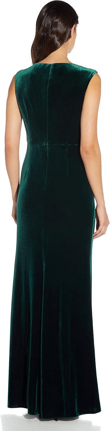 image:imageAdrianna Papell Womens Beaded Velvet Mermaid GownSpecial Occasion DressHunter