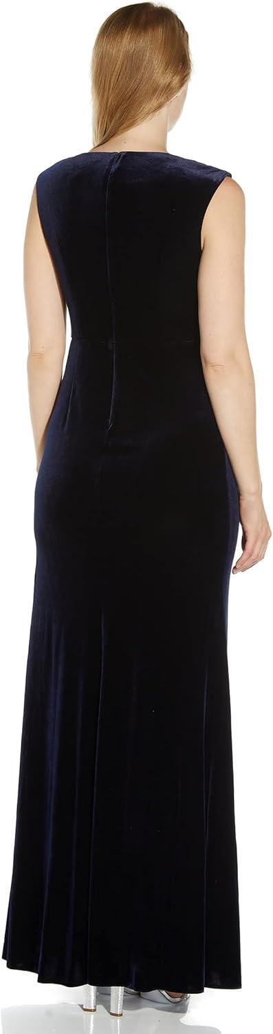 image:imageAdrianna Papell Womens Beaded Velvet Mermaid GownSpecial Occasion DressMidnight