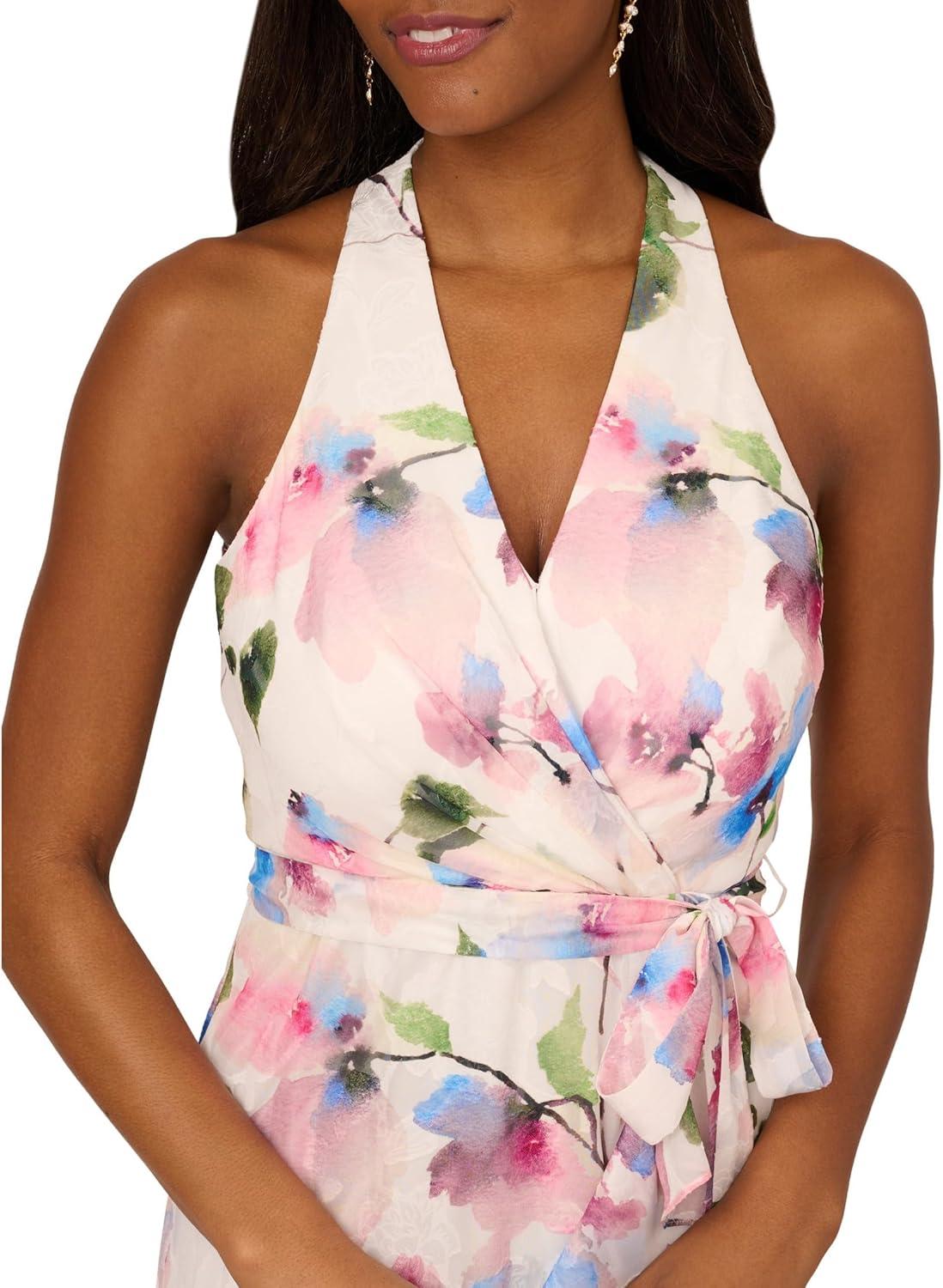 image:imageAdrianna Papell Womens Printed HighLow DressIvory Pink Multi