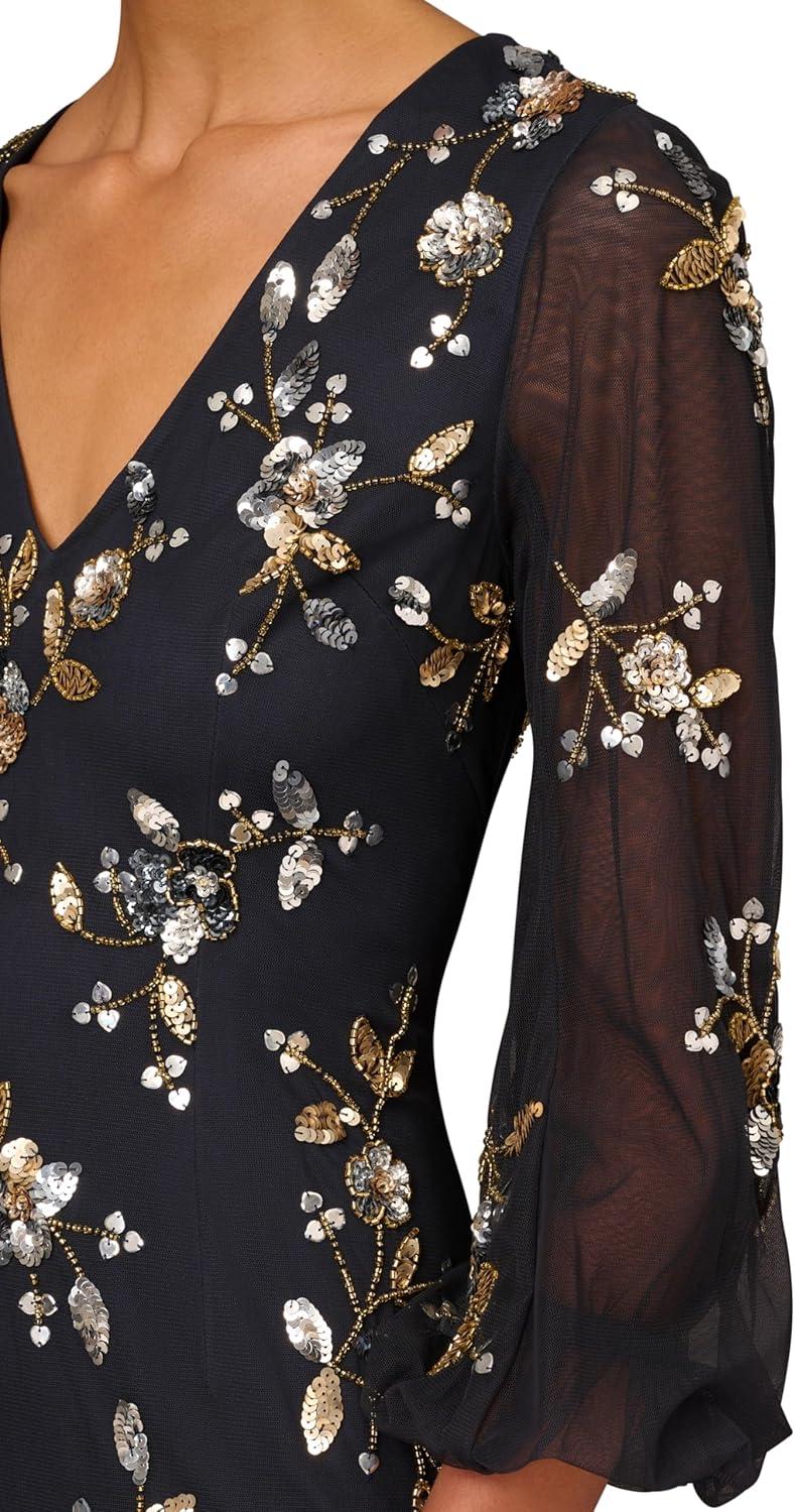 image:imageWomens Beaded V Neck GownTwilight