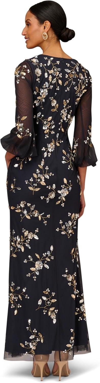 image:imageWomens Beaded V Neck GownTwilight