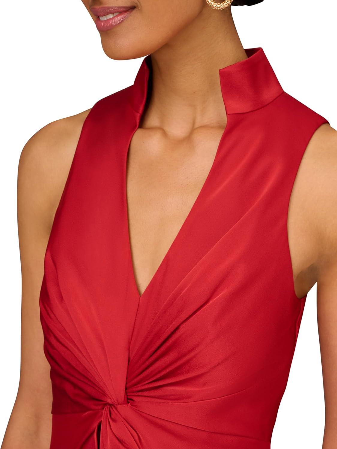 image:imageWomens Crepe Back Satin VNeck GownAutumn Blaze