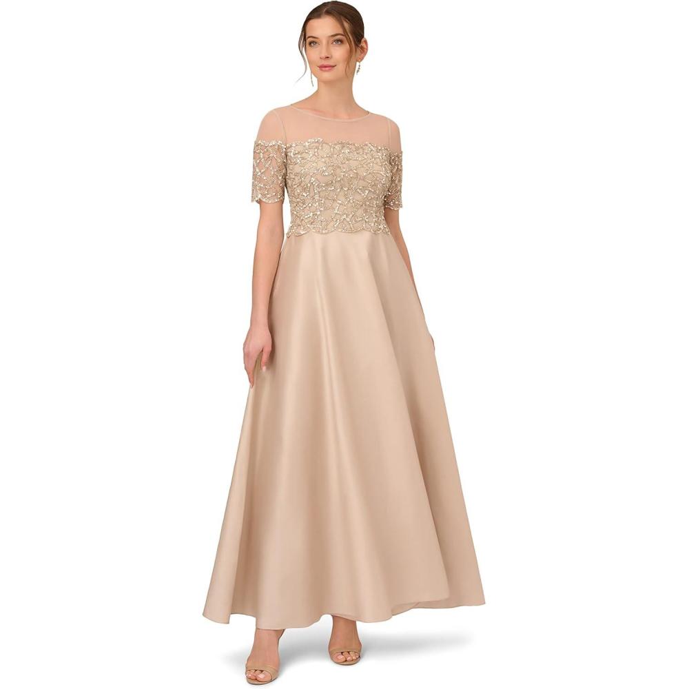 image:imageAdrianna Papell Womens Beaded Taffeta GownBiscotti
