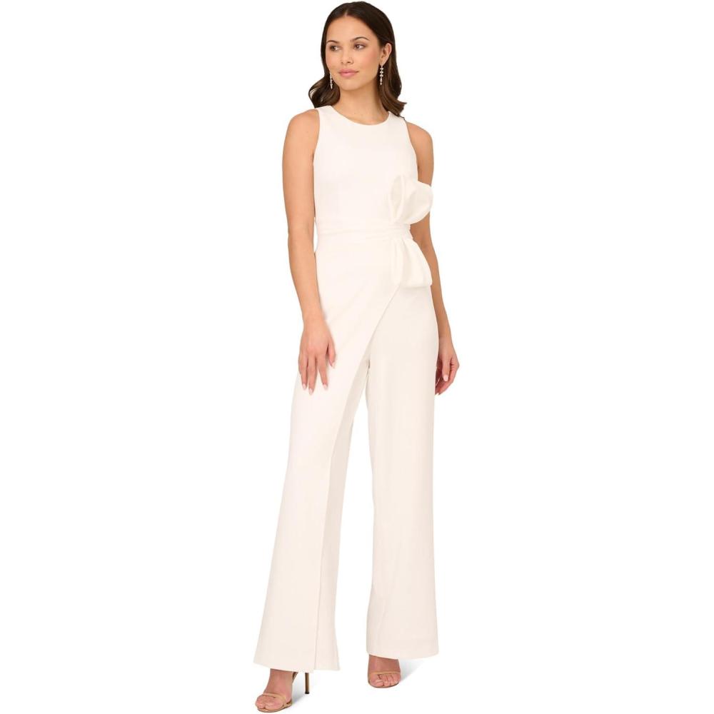 image:imageAdrianna Papell womens Wide Leg Bow Detail JumpsuitIvory