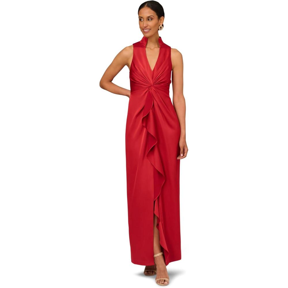image:imageWomens Crepe Back Satin VNeck GownAutumn Blaze