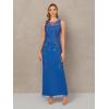 Adrianna Papell Women’s Beaded Column Gown(Blue Horizon)