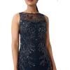 Adrianna Papell Women’s Beaded Column Gown(Midnight)
