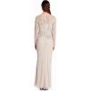 Adrianna Papell Womens Beaded Long Dress(Biscotti)