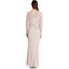 Adrianna Papell Womens Beaded Long Dress(Biscotti)