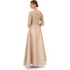 Adrianna Papell Womens Beaded Taffeta Gown(Biscotti)