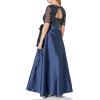 Adrianna Papell Womens Beaded Taffeta Gown(Navy)