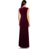 Adrianna Papell Womens Beaded Velvet Mermaid GownSpecial Occasion Dress(Burgundy)