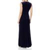 Adrianna Papell Womens Beaded Velvet Mermaid GownSpecial Occasion Dress(Midnight)