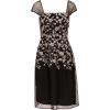Adrianna Papell Women’s Border Embroidery Midi Dress(Black/Ivory)