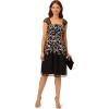Adrianna Papell Women’s Border Embroidery Midi Dress(Black/Ivory)