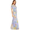 Adrianna Papell Women’s Floral Chiffon Beaded Gown(Peri Multi)