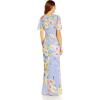 Adrianna Papell Women’s Floral Chiffon Beaded Gown(Peri Multi)