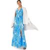 Adrianna Papell Womens Floral Print Sleeveless Gown(Peri Multi)