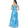 Adrianna Papell Womens Floral Print Sleeveless Gown(Peri Multi)