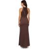 Adrianna Papell Womens Halter Slim Coulmn Gown(Dark Brown)