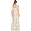 Adrianna Papell Women’s Metallic Floral Gown(Ivory/Gold)