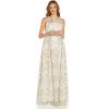 Adrianna Papell Women’s Metallic Floral Gown(Ivory/Gold)