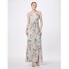 Adrianna Papell Womens Metallic Print Mesh Gown(Silver Multi)