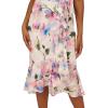 Adrianna Papell Womens Printed High-Low Dress(Ivory Pink Multi)