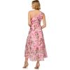 Adrianna Papell Womens Printed High-Low Dress(Pink Multi)